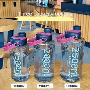 1500ml-2000ml Large Capacity Plastic Water Bottle Outdoor Women'S And Men'S Sports And Fitness  Belt Handle Summer Explosion-Pro