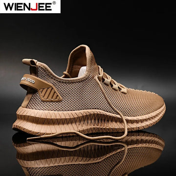 Men's Non-Slip Casual Sneakers Breathable Outdoor Jogging Training Hiking Sports Running Outdoor Weave Knit Lace Up Shoes