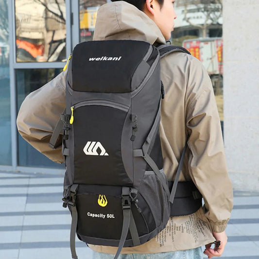 Travel Backpack 50L Camping Men Large Hiking  Rucksack Tourist Waterproof Bag Outdoor Sports Climbing Mountaineering Bag Luggage