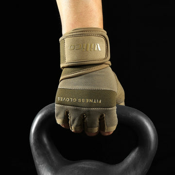 Half Finger Gym Gloves Weightlifting Dumbbell Training Anti-Slip Fitness Gloves with Wrist Support Workout Crossfit Exercise