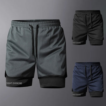 Men's Quick-Drying Ice Silk Shorts Casual Breathable Reflective Printed Pants Simple Comfortable Outdoor Inner Wear