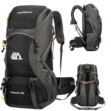 Travel Backpack 50L Camping Men Large Hiking  Rucksack Tourist Waterproof Bag Outdoor Sports Climbing Mountaineering Bag Luggage