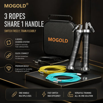 MOGOLD Pro Jump Rope: Quick-Snap Swap, High-Speed Jam-Free Bearings, Non-Slip Grip – Boost Speed & Weight Loss